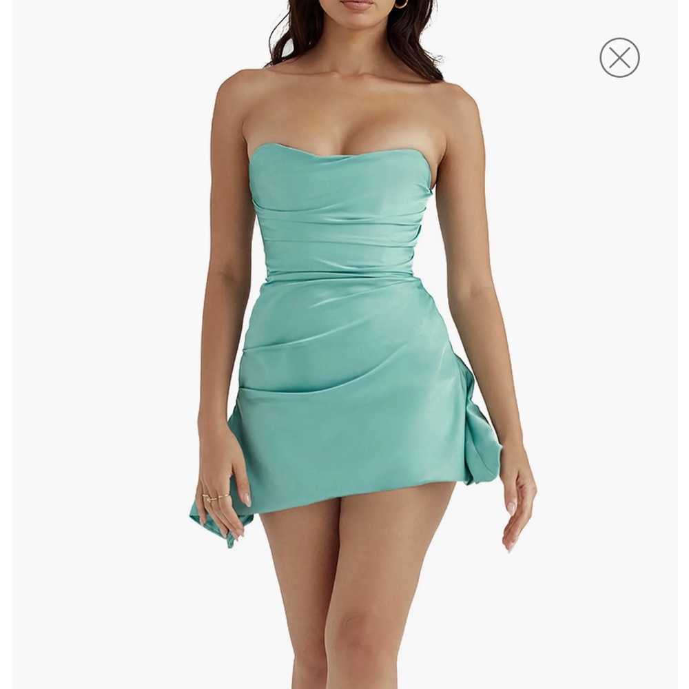 House of CB Jasmine Strapless Satin Corset Dress